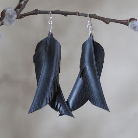 Swallow's Tail Bicycle Tire Inner Tube Earrings