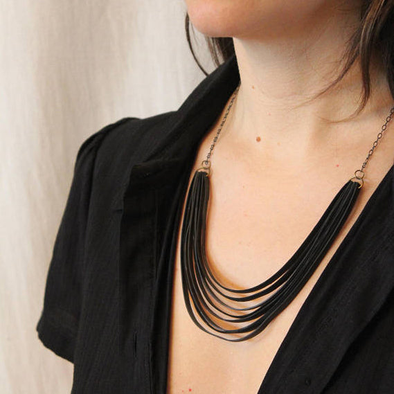 The Happy Necklace Bicycle Tire Inner Tube Necklace