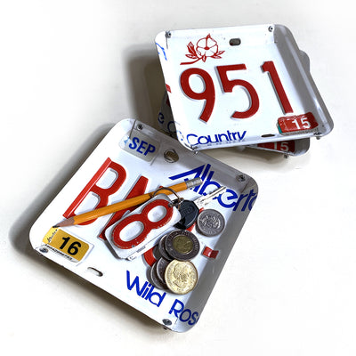 Square Recycled License Plate Tray