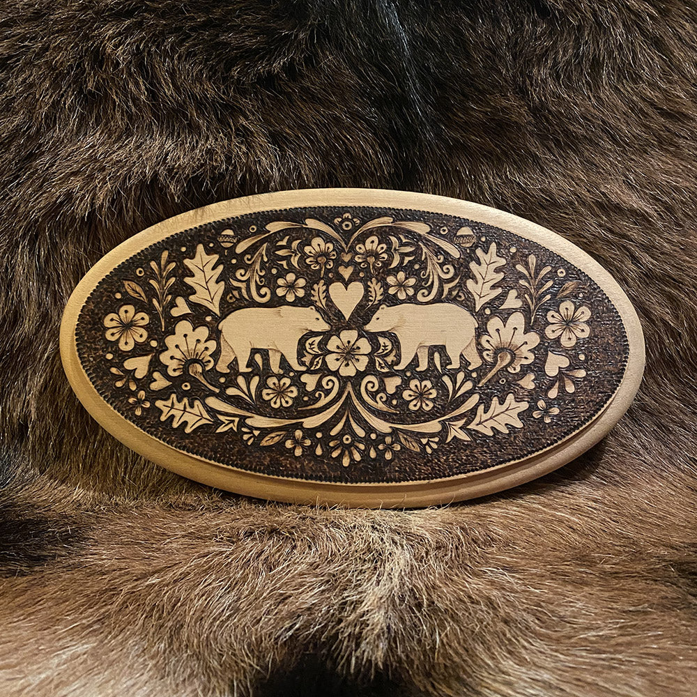 Bear Folk Art Plaque