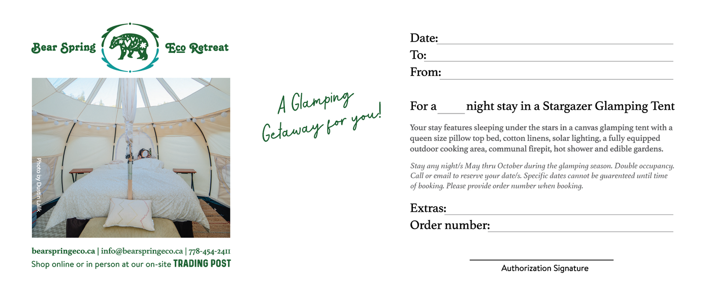 Glamping Gift Certificate