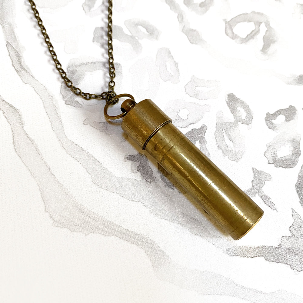 Brass Canister Locket Necklace