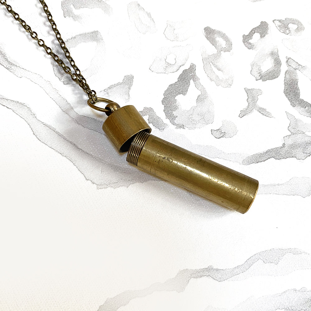 Brass Canister Locket Necklace