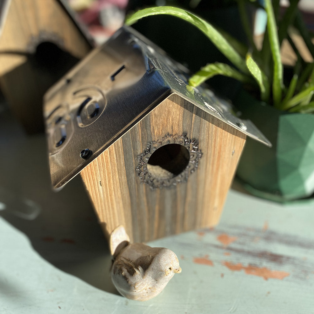 Short Recycled License Plate Birdhouse