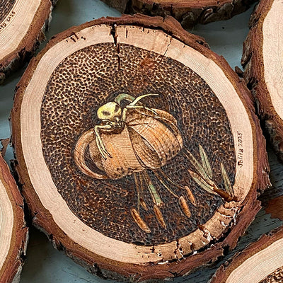 Wood "Bugs on Flowers" Art Series