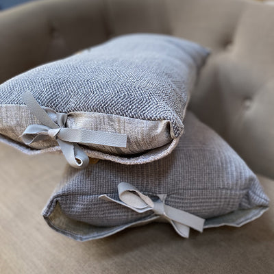 Grey Patchwork Lumbar Pillows