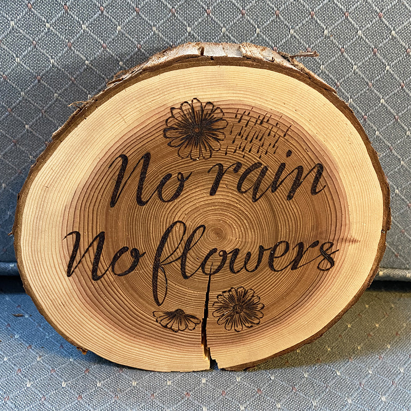 Wood burned quote 2024 sign