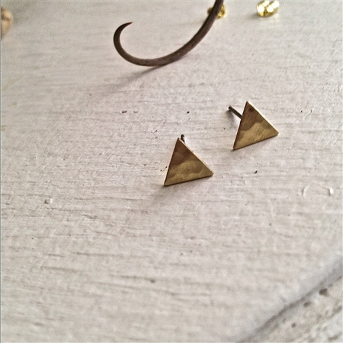 Brass Mini Triangle Stud Earrings