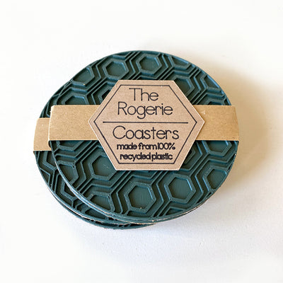 Green Recycled Plastic Drink Coasters