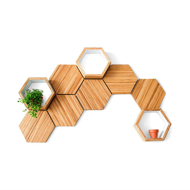 Recycled Chopstick Hex Wall Decor Set (Set of 9)