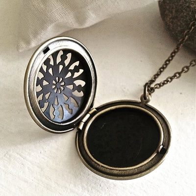 Antique Brass Locket Necklace